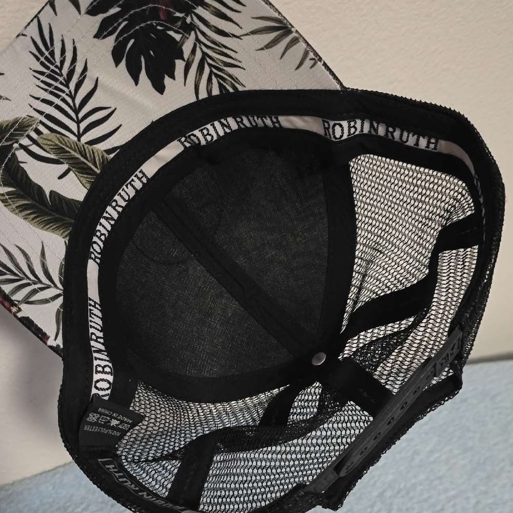 NWOT Unisex Robin Ruth Tropical Leaf Mesh Cap - Picture 2 of 8